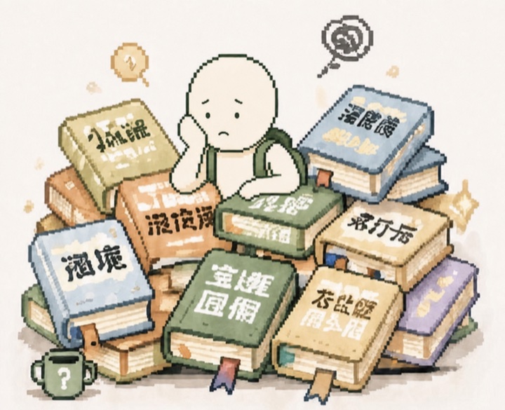 被收藏的旅行攻略包围的中性轮廓旅行者